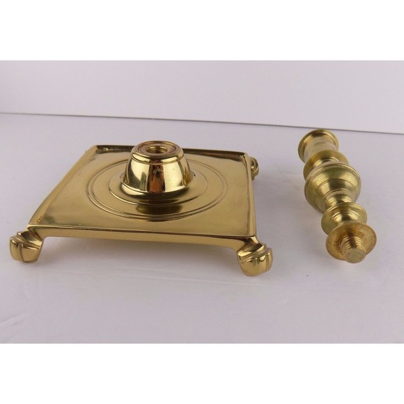 NORTHERN EUROPEAN WILLIAM AND MARY BRASS CANDLE STICK - Picture 8 of 8